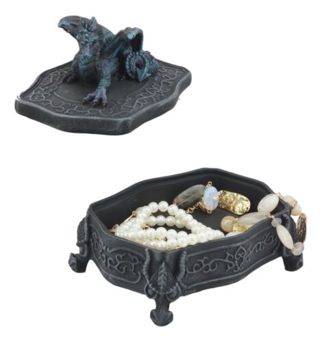 Fantasy Midnight Dragon Box Celtic Hour Of The Dragon Chest Jewelry Box Figurine