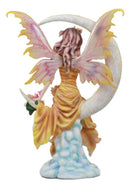 Nene Thomas Art Celestial Crescent Moon Earth Elemental Floral Fairy Statue 11"H