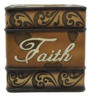 Western Rustic Tuscany Scroll Art Inspirational Faith Tissue Box Cover Figurine