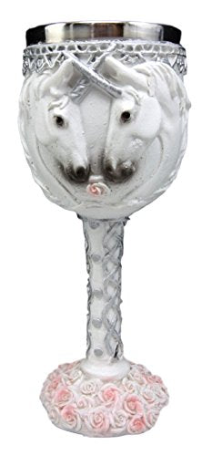 Enchanted White Unicorn Elixir Wine Glass Goblet Cup