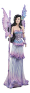 Ebros Large Amy Brown Spring Season Purple Lavender Fairy Holding Curling Magical Staff Statue 17.75" Tall Fantasy Mythical Faery Garden Magic Collectible Figurine Fairies Pixies Nymphs Decor