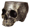 Pack Of 4 Day Of The Dead Skull Planters Bowls 7"L Bronze Finish Decor Accent