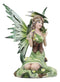 Earth Gaia Summer Fairy Goddess With Moss Jade Dragon Statue Fae Pixie Decor