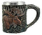 Ebros Emperor Bull Moose Mug Textured With Rustic Tree Bark Bronze Finish 12oz