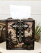 Rustic Southwestern Le Fleur Cross W/ Birch And Pinecones Tissue Box Holder Case