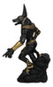 Egyptian Jackal God Anubis With Ankh Staff Spear On Skull Graveyard Figurine