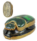 Egyptian Scarab Oracle Amulet 4" Long Symbol of Rebirth Green Scarab Figurine