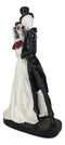 Day Of The Dead Wedding Skeletons Bride And Groom With Red Roses Figurine