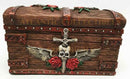 Ebros Time Waits For No Man Pirate Skull Pierced Dagger Small Jewelry Box Treasure