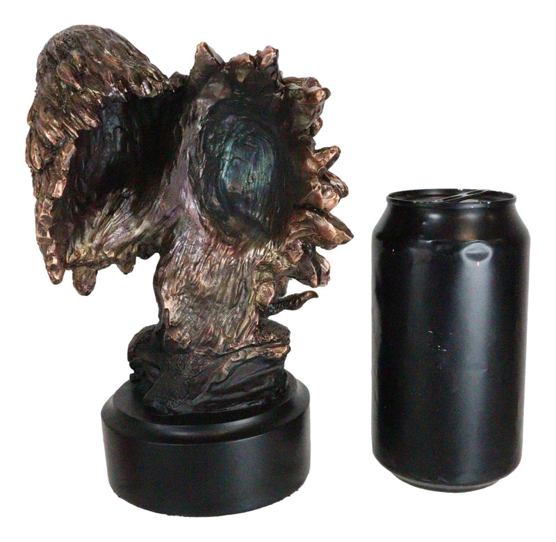 Majestic Mighty 2 American Bald Eagle Heads With Talons Bronzed Resin Figurine