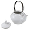 Ebros Gift Imperial Spotted Texture Teapot With Stainless Steel Handle 28oz (White)