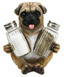 Ebros Canine Pug Dog Wine Bottle And Salt Pepper Shakers Holder Set Kitchen Home