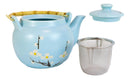 Japanese Sakura Cherry Blossom Branches Pastel Blue Ceramic Tea Pot Teapot 40oz