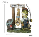 Bait And Tackle Wharf Sea Bass Fish With Fishing Pole Tied Up Fisherman Figurine