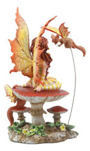 Amy Brown Pretty Summer Fairy On Toadstool Mushroom With Fox Pixie Fairy Statue