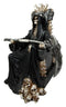 Ebros Gift Black Holy Death Grim Reaper Sitting On Skeleton Throne Figurine 10.5" Tall Time Waits for No Man Angel of Death with Scythe As Ossuary Home Decor Eternal Death Gates of Hades