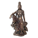 Ebros 16 Inch Water and Moon Kuan Yin Buddhist Bronze Finish Statue Figurine - Ebros Gift