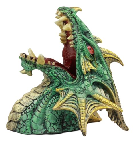 Ebros Green Grendel Dragon Head Wine Bottle Holder Serpent Of Fire Decorative Figurine