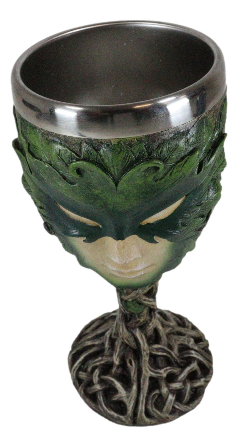 Ebros Rustic Woods Willow Forest Spirit Greenman Lady Wine Goblet Chalice Greenlady