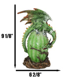 Greenman Vines Armored Dragon Guarding Color LED Lantern Acrylic Egg Figurine