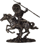 Ebros Western American Indian Warrior Riding Horse with Spear 13 inches Tall