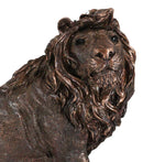 King Of The Jungle African Lion On Pride Rock Bronze Electroplated Figurine