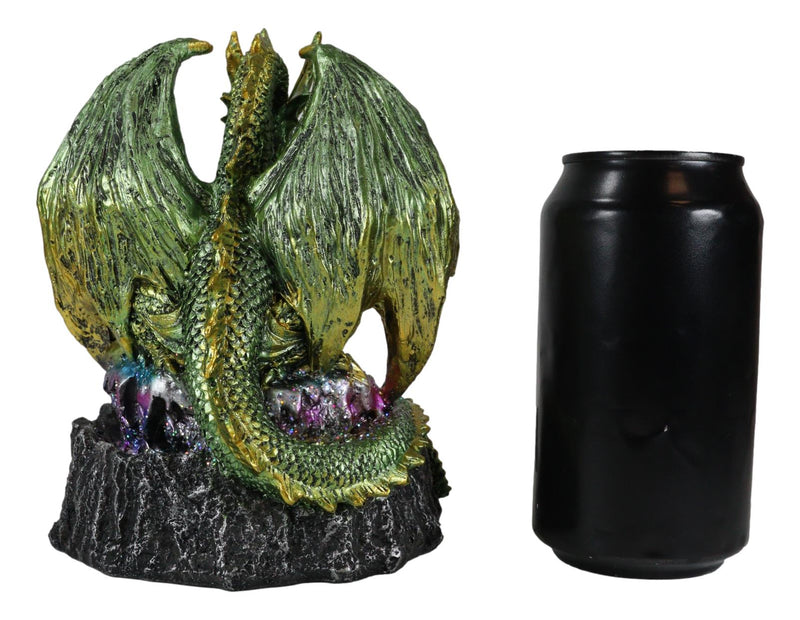 Ebros Spell Caster Fantasy Green Dragon By Egg Volcano LED Light Figurine