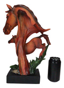 Ebros 15"H Wild And Free Stallion Horse Bust Statue On Museum Pedestal Base