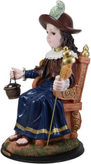 Ebros Gift Large 19.5" Tall Roman Catholic Santo Nino De Holy Infant of Atocha Seated On Throne Statue Saint Devotional Sculpture with Brass Name Plate Prisoners' Deliverer Decorative Figurine