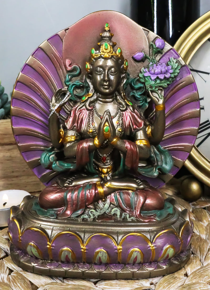 Small Buddha Bodhisattva Avalokiteshvara Guanyin in Prayer Meditation Figurine