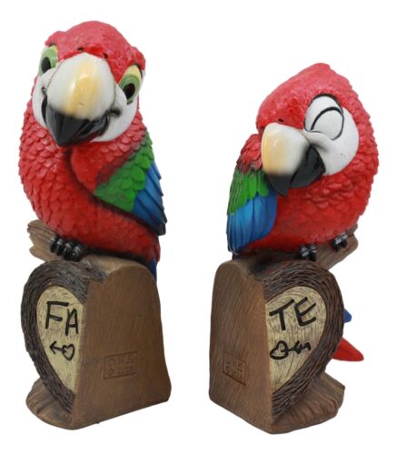 Ebros Tropical Rainforest Lovers Paradise Birds Scarlet Macaw Couple Statues