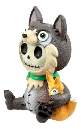 Furrybones Big Bad Wolf Figurine 3.5"H Hooded Wolfgang Costume Skeleton Monster