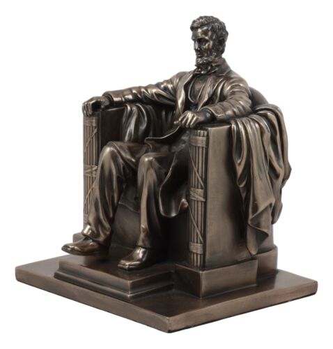 Bronzed Seated Abraham Lincoln Figurine 8"H Lincoln Memorial Colossal Sculpture