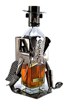 Classic Gentleman Whisky Liquor Wine Bottle Holder Caddy Hand Made Metal Decor