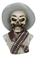 Day of The Dead General Pancho Villa Skull Skeleton Bust Mini Figurine