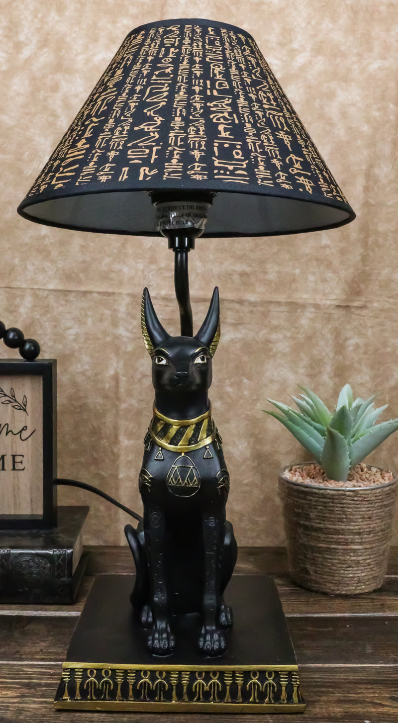 Black Gold Egyptian God Of Afterlife Death And Mummies Anubis Table Lamp Statue