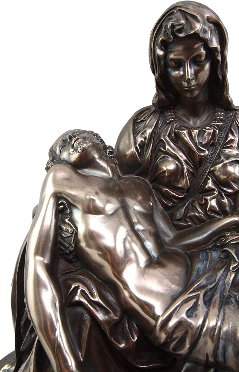 Ebros Gift Catholic La Pieta Cremation Urn Devotional Figurine 14.75" Tall 300 Cubic Inches Capacity Bottom Load Feature