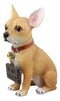 Spicy Mexican Short Coat Chihuahua Dog Large Figurine W/ Welcome Sign Statue