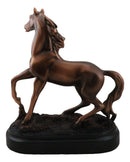 Rustic Western Country Equestrian Beauty Horse Bronzed Resin Figurine With Base