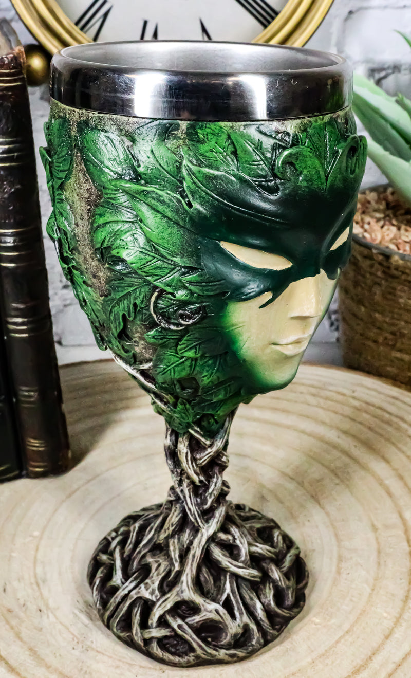 Ebros Rustic Woods Willow Forest Spirit Greenman Lady Wine Goblet Chalice Greenlady