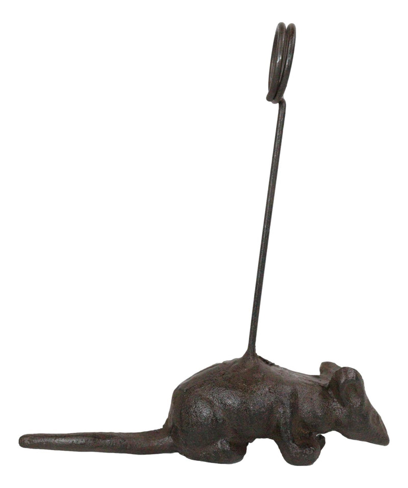 Pack Of 2 Cast Iron Hardworking Mouse Hamster Note Or Card Holder Paperweight