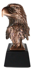 8.25"H Majestic Royal Bald Eagle Stoic Head Bust Taxidermy Figurine With Base