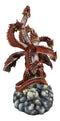 Quest Of Perseus Red 7 Headed Volcano Hyperion Hydra Dragon Roaring Statue