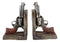 Rustic Western Double Revolvers Six Shooter Gun Pistols Bookends Figurine Set