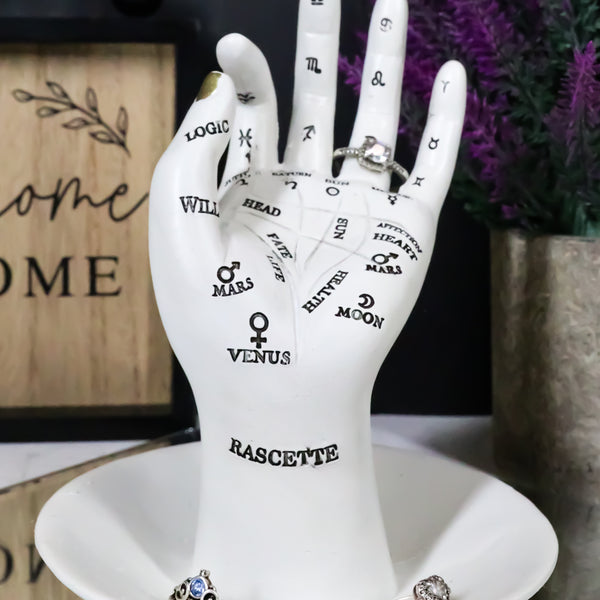  JOYIMARR Hand Ring Holder Palm Reader Jewelry Holder Stand,  Witch Mystical Gifts For Women,Black Palmistry Hand Psychic Fortune Teller  Ceramic Figurine Sculpture : Clothing, Shoes & Jewelry