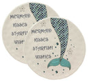 Ebros Mermaid Kisses Starfish Wishes Ceramic Appetizer Salad Plates Set Of 2