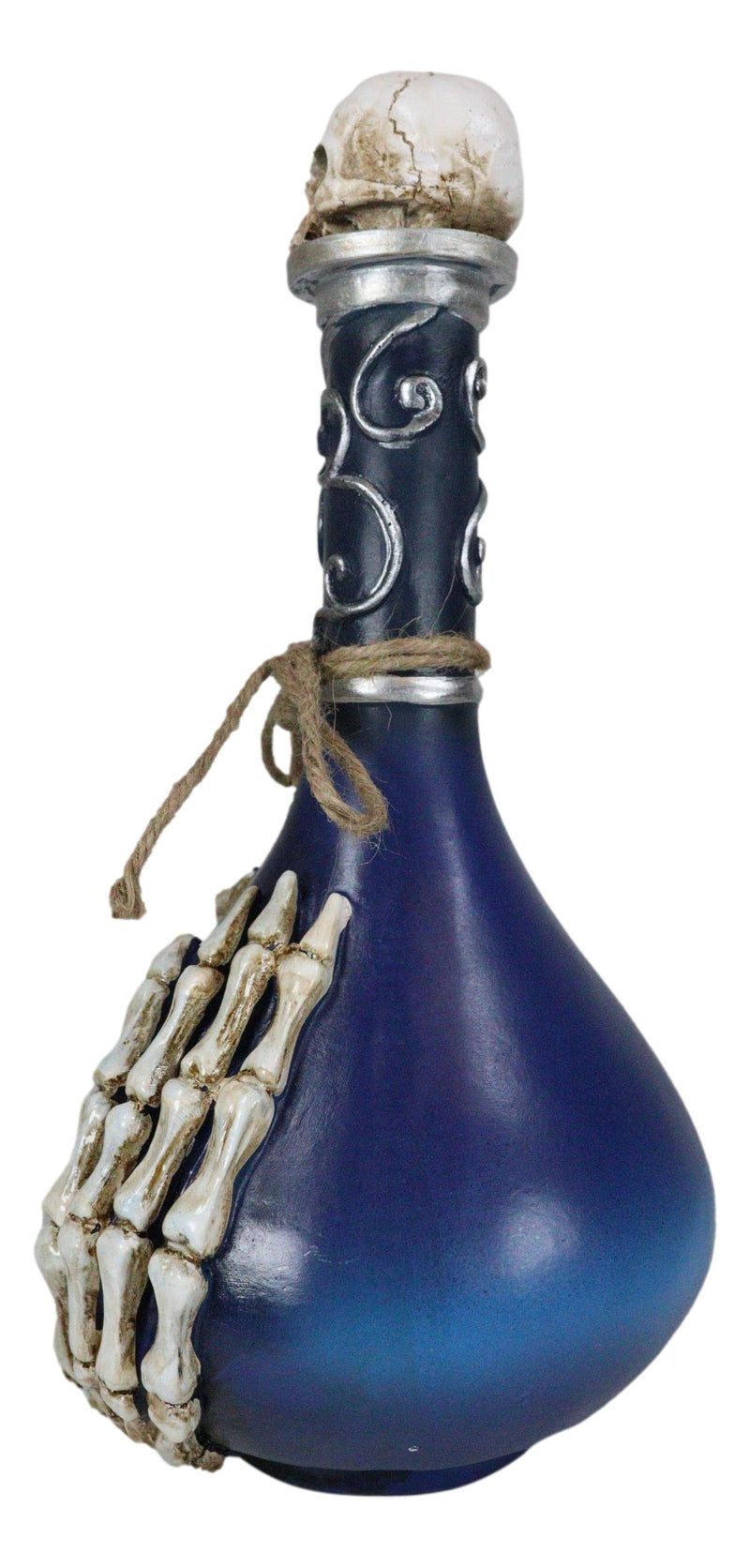 Witchcraft Skeleton Fingers And Skull Blue Decorative Potion Bottle Drink Me!