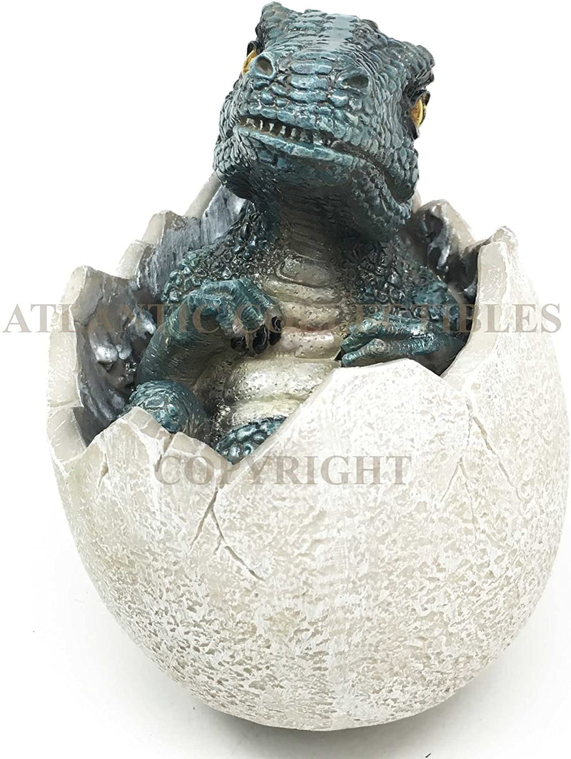 Jurassic Era Predator Velociraptor Hatchling Egg Dinosaur Figurine Collectible