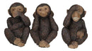 Wise Monkeys See Hear Speak No Evil Ape Collectible Figurine Miniature Set Decor