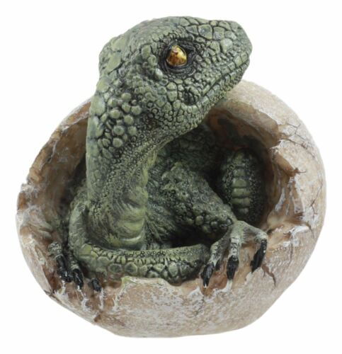 Jurassic Era Predator Hatching Dinosaur Egg Figurine 4"H Velociraptor Hatchling